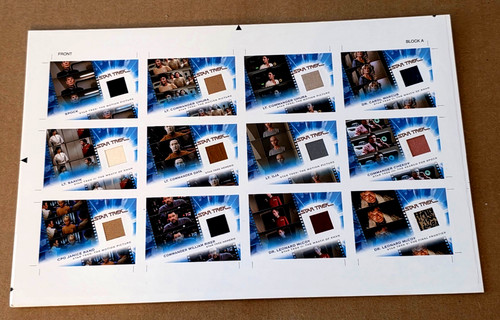 The Complete Star Trek Movies 12 Card Costume Relic Uncut Sheet RARE