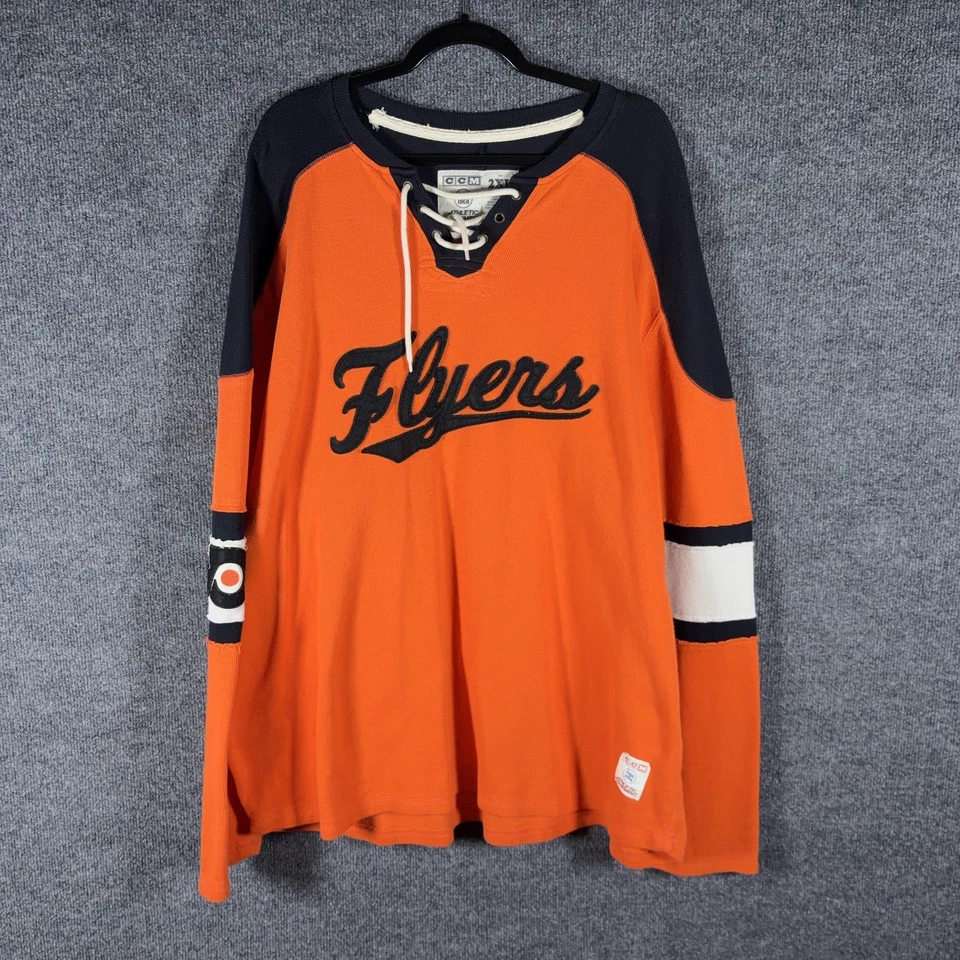 Suéter Jersey Algodón Philadelphia Flyers 2XL Manga Larga Para Hombres NHL PRO OKD Foto 2 de 4
