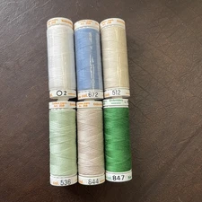 {MC1} NEW USED LOT 6 Mettler Stickgarn Embroidery Thread Cotton Swiss Md 219 yds