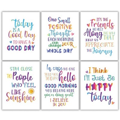 Inspirational Wall Art Prints Abstract Paint Motivational Quote Phrases Poste...