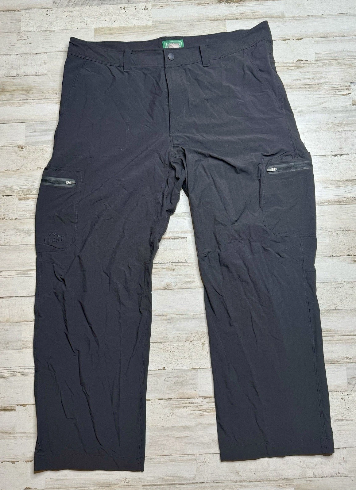 L.L Bean Pants Mens Sz 38x29 Black Nylon Cresta Hiking Water Resistant