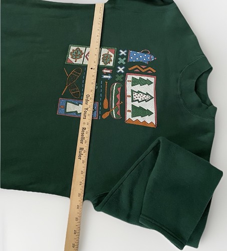 Vtg 90s Outdoor Woodland Theme Graphic Crewneck Sweat Shirt Size Xl Made In USA - Picture 7 of 9