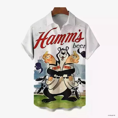 Sale!!! Hamms Beer Tropical Summer Beach Hawaiian Shirt Size S-5XL