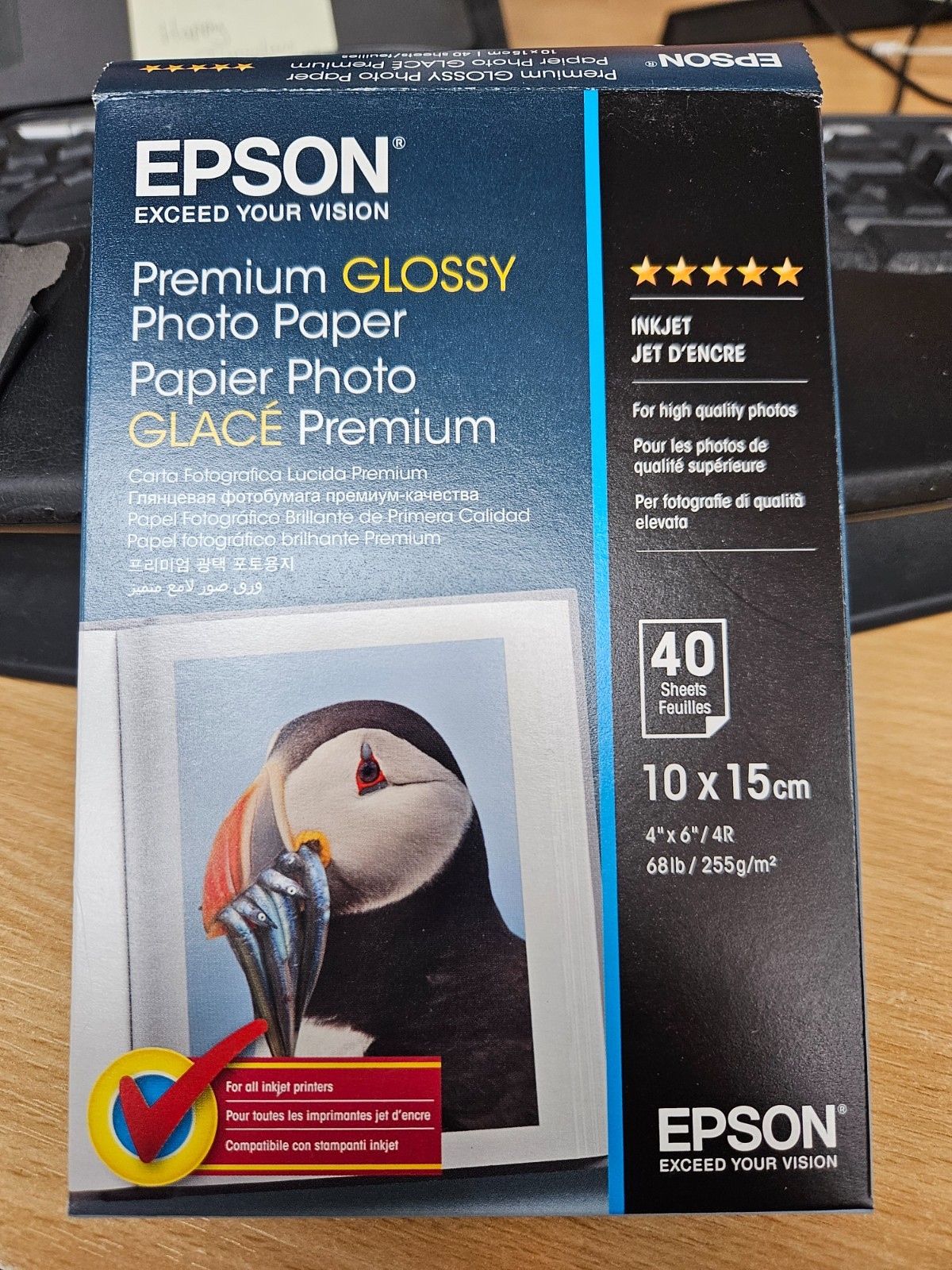 Original Epson 6x4"" Glossy Photo Paper 255gsm 40 Sheets (C13S042153) - Clearance