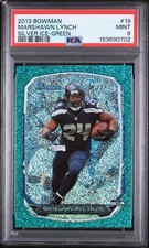 MARSHAWN LYNCH BOWMAN 19 SILVER ICE-GREEN 37/50 🔥 #&rsquo;ed PARALLEL 🔥 PSA 9 MINT