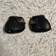 Large Black Leather Kentucky Horse Overreach Bell Boots