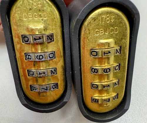 2x Candado combinado Master Lock 178 negro resistente a la intemperie como está con combo - Imagen 3 de 3