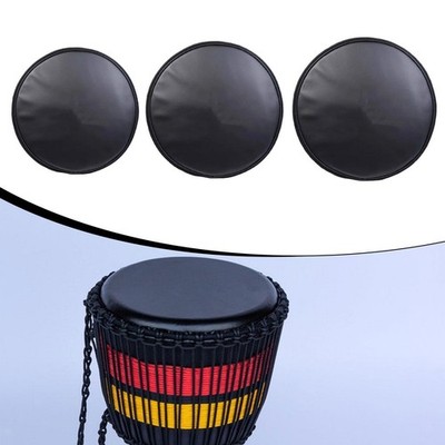African Drum Skin Cover Drum Head  Cover Dustproof Mute for Practice Black