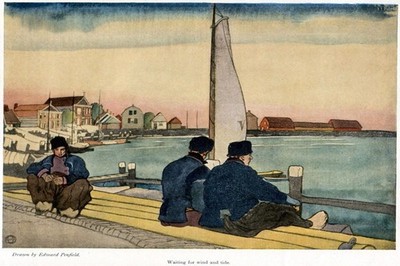 Edward Penfield Sailors Waiting for Wind & Tide Poster 36x24''   