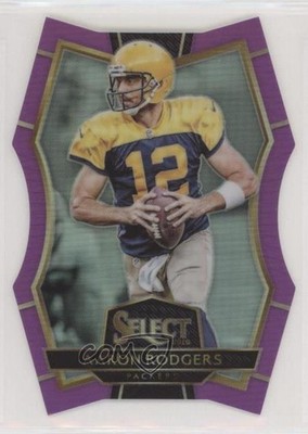2016 Panini Select Premier Level Die-Cut Purple Prizm 1/75 Aaron Rodgers 2d9