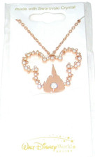 Mickey Mouse Ear Castle Disney Park Necklace   Made with Crystals from Swarovski