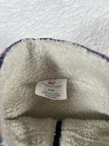 Vineyard Vines Reversible Multicolor Quilted Plaid Sherpa Vest Girls Size L (14) - Picture 6 of 10