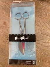 GINGHER 6" Applique Sewing Scissors G-6R, Made in Italy - New in Package