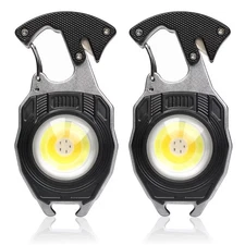 Cob Keychain Work Light 2PC Rechargeable EDC Keychain Flashlight 7 Modes 1600...