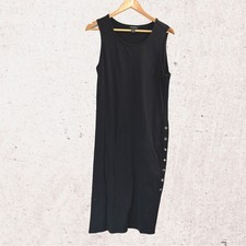 Tribal Black Sleeveless Sheath Midi Dress for Work
