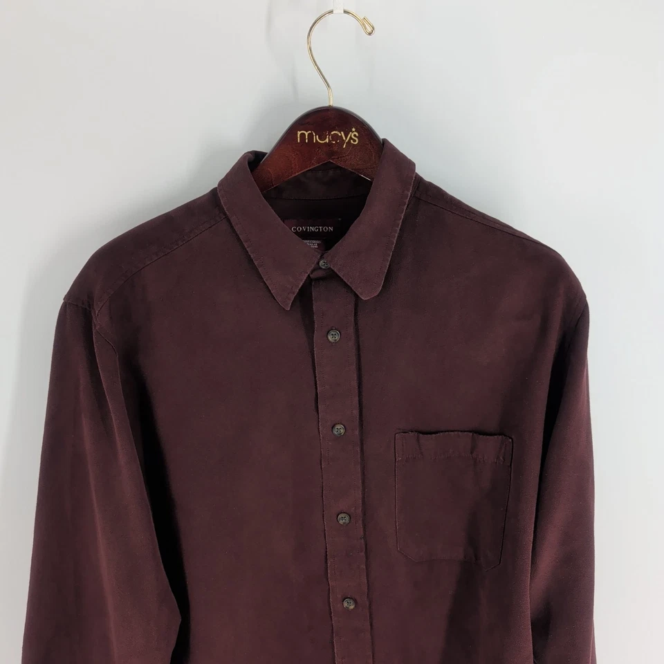 Covington Long Sleeve Western Collared Classic Button-Up Shirt Burgundy Size L - Image 2 of 4