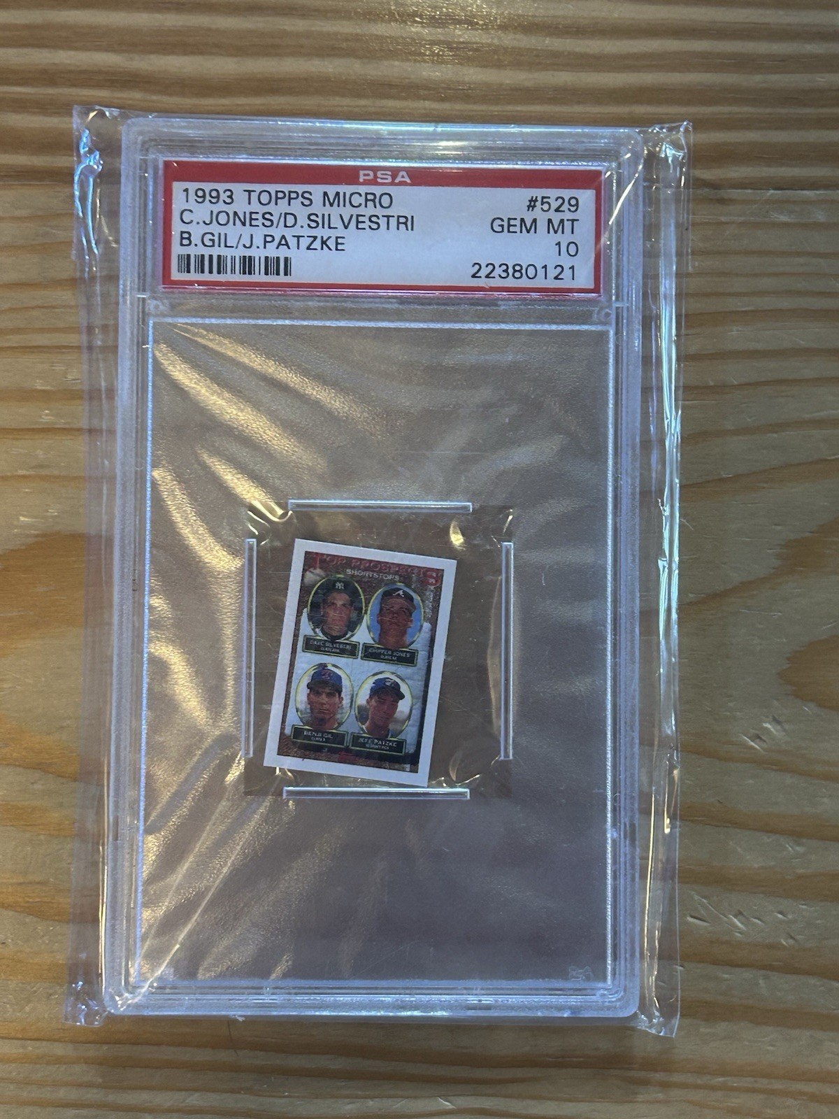 1993 TOPPS MICRO TOP PROSPECTS SHORTSTOPS CHIPPER JONES #529 PSA 10 GEM MINT Sh