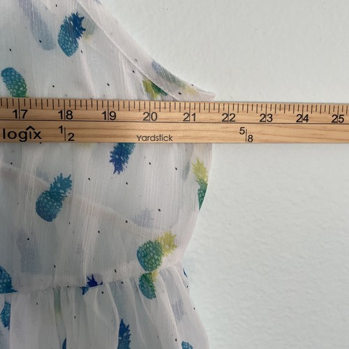 Torrid Babydoll Tank Top Sheer 2X White All Over Pineapple Print Beach 90’s Y2K - Picture 6 of 9