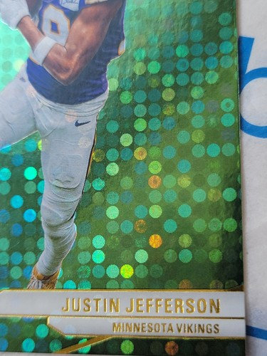 Justin Jefferson 2024 Elite Green Disco No. 62 Minnesota Vikings - Picture 11 of 13