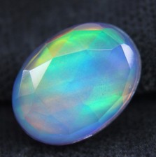6.30 Ct Oval Cut Fire Opal Triplet Blue Color Loose Gemstones Certifed