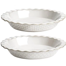 Pie Pans for Baking 9 Inch, Ceramic Pie Plate for Apple Pie, Round Baking Dis...