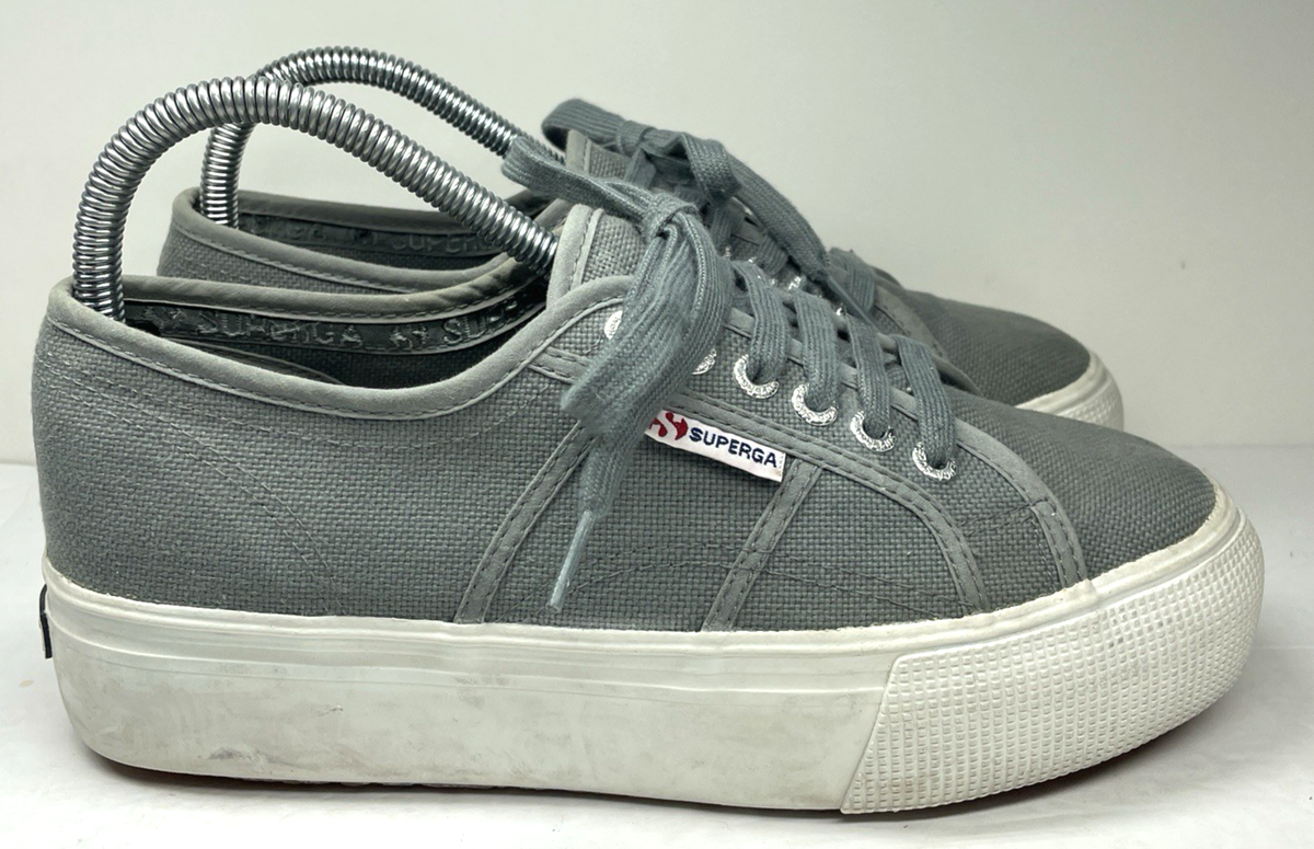 Superga 2790 Platform Women's Size Gray Canvas Fashion Sneakers Shoes  S0001L0