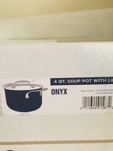 All-Clad 4 Quart Soup Pot Fusiontec Ceramic w Steel Core Onyx Germany NIB - Picture 8 of 10