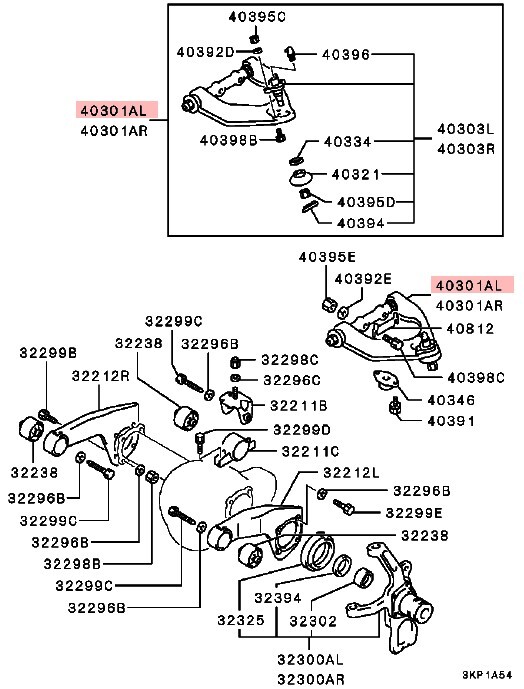 FRONT LEFT TOP UPPER WISHBONE SUSPENSION ARM PAJERO SHOGUN SPORT K94W