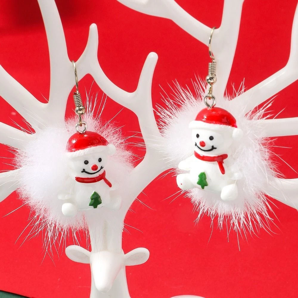 Candy Cane Merry Christmas Earrings Santa Claus Dangle Earrings