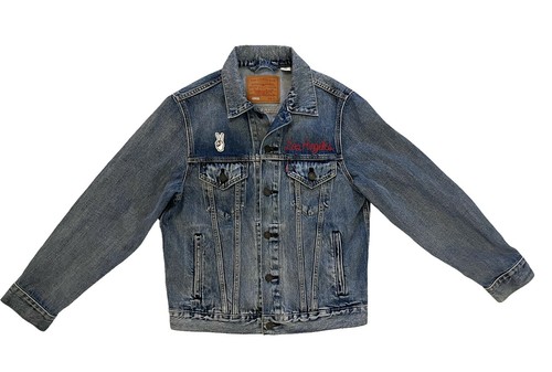 RARE Levi’s Virgil Los Angeles Embroidered Mens S Denim Trucker Jean Jacket EUC