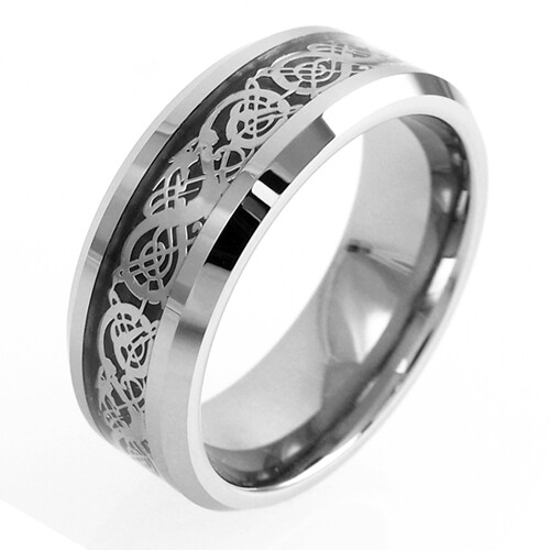 8mm Celtic Dragon Tungsten Ring Mens Jewelry Wedding Band (Choose Color) GOT TW - Picture 9 of 10