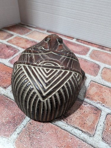 Vintage handgeschnitzte Holz Holz Stammesmaske hängende Wanddekoration 10,5 x 6 Zoll - Bild 5 von 8