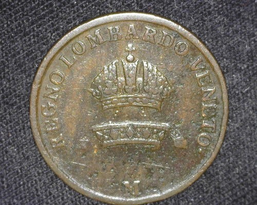 ITALY LOMBARDY VENETIA 1822-M CENTESIMO C1.2 VERY FINE ~X90 - Picture 2 of 2