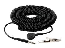 3M 10' Anti Static Coiled Ground Cord Black Synthetic Fiber 2220 For Wrist Band