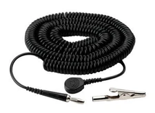 3M 10' Anti Static Coiled Ground Cord Black Synthetic Fiber 2220 For Wrist Band