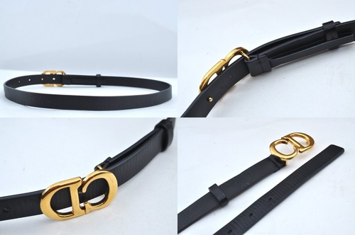 Autentica cintura Christian Dior in pelle misura 75 cm nera CD 1917M - Foto 7 di 10