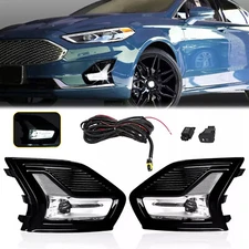 For Ford Fusion 2019-2020 LED Fog Lights Driving Lamps w/Bezel Wiring Left+Right
