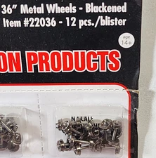 Atlas Model Railroad #22036 - N Scale 36" Blackened Metal Wheels - 12 pieces