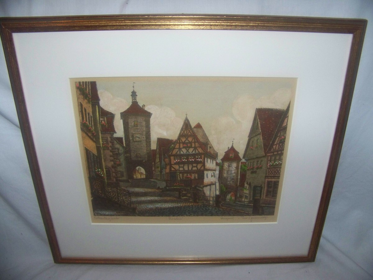飾り絵　- アーティスト: Ernst Geissendörfer Ernst Geissendorfer(1908-1993)Artist DE, Orig. Colored Etching