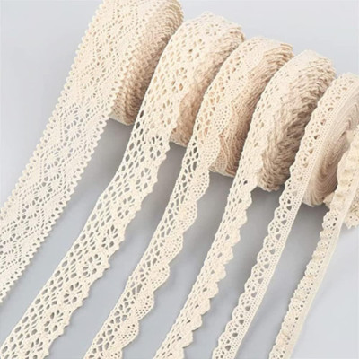 Spitzenband, 30 Yards Beige Baumwolle Häkelborte Rolle - Creme Vintage Rand... 