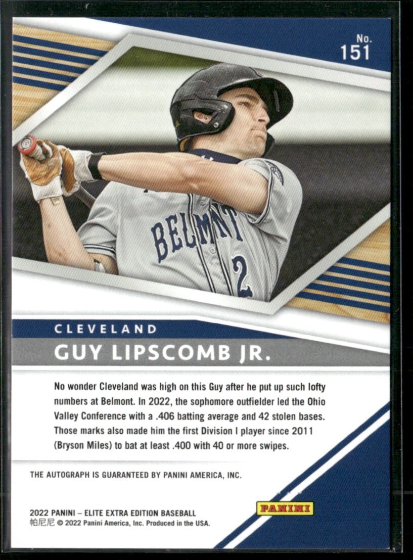 Guy Jr. 2022 Panini Elite Extra Edition Auto 151 Cleveland Guardians eBay