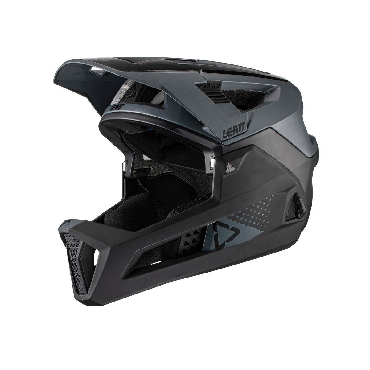 casco integrale mtb 4.0 enduro con mentoniera removibile nero/grigio LEATT bici