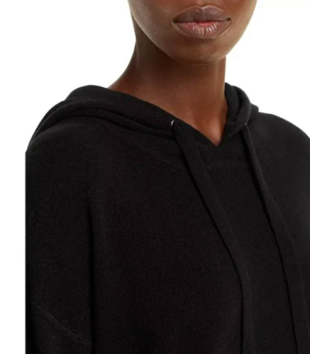 C Designer women's 100% Cashmere Black Hoodie Sweater - Medium - retail $198 - Picture 2 of 7