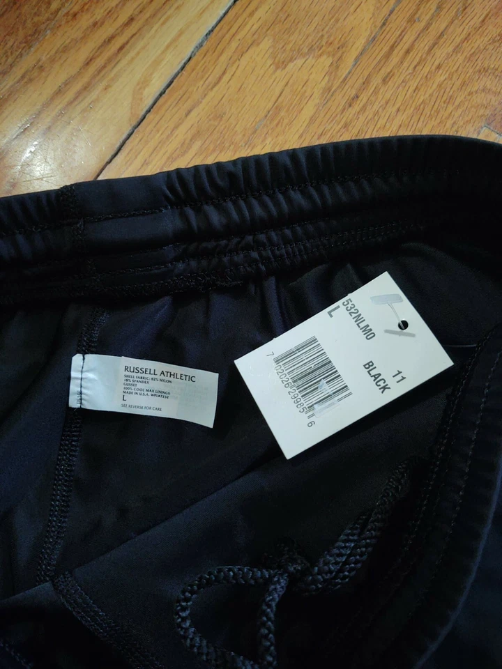 Russell Athletic Mens Compression Shorts Black Drawstring Waist M & L NWT USA - Image 2 of 4