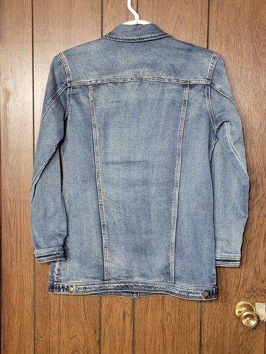 Tribal Jeans Damen Medium Wash Blau Denim Snap Up Stretch Mid Jeansjacke Gr. M - Bild 3 von 11