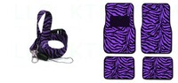 A Set Of 5 Piece Animal Print Front And Key Chain-zebra Purple-zeb-19304-33 A Set Of 5 Piece Animal Print Front And Key Chain-zebra Purple-zeb-19304-33