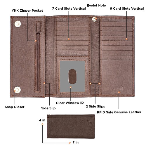 Safe Wallets for Travel RFID Blocking Trifold Wallet for Men Multi Color & Snaps - Picture 32 of 66