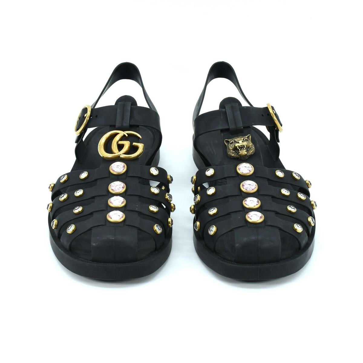 Gucci Black Rubber Crystal Buckel Strap Sandal 42 | eBay Gucci Black Rubber Crystal Buckel Strap Sandal 42 | eBay