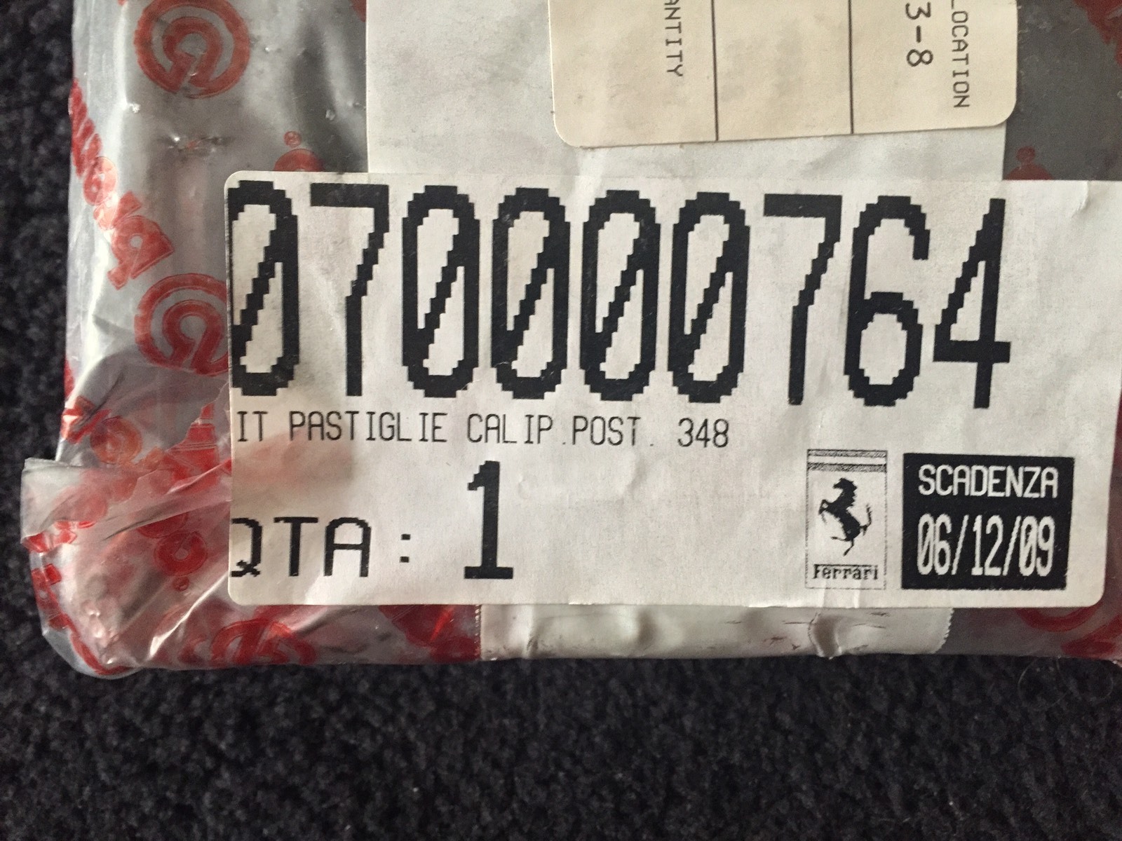 Ferrari 348 Rear Brake Pad Kit 1989-92 70000764 NEW NOS OEM Brembo For Ferrari