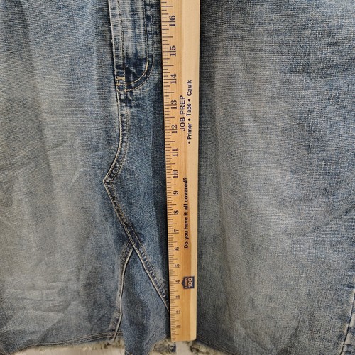 Aeropostale Vintage Denim Jean Skirt Raw Hem Back Slit Size 11/12 90s Y2K Retro - Picture 8 of 8